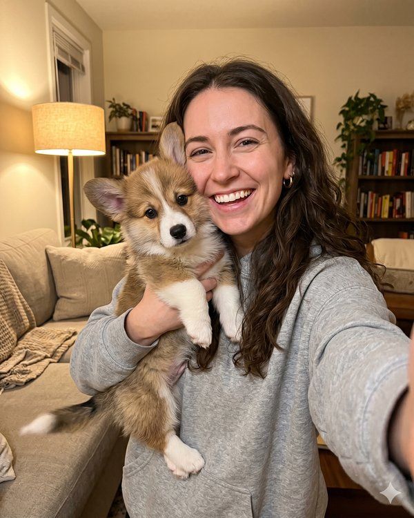 Jess with her Corgi