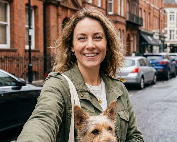 Maya with her dog